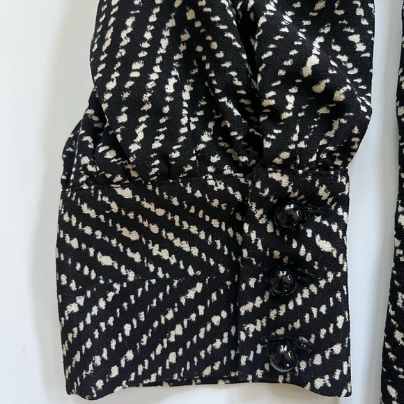 Kate Spade Silk Herringbone Tie-Neck Long Sleeve Dress Black Size Small - Picture 5 of 14